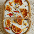 Orange Cinnamon Dough Bowl Candle: 3-Wick Soy Wax, Reclaimed Wood