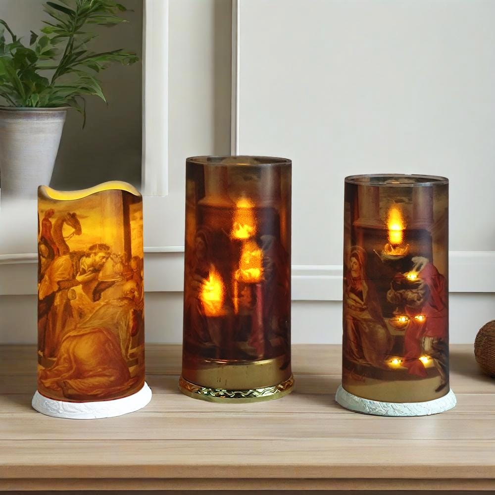 El Greco Art Flameless LED Candle Set: Spanish Renaissance Decor