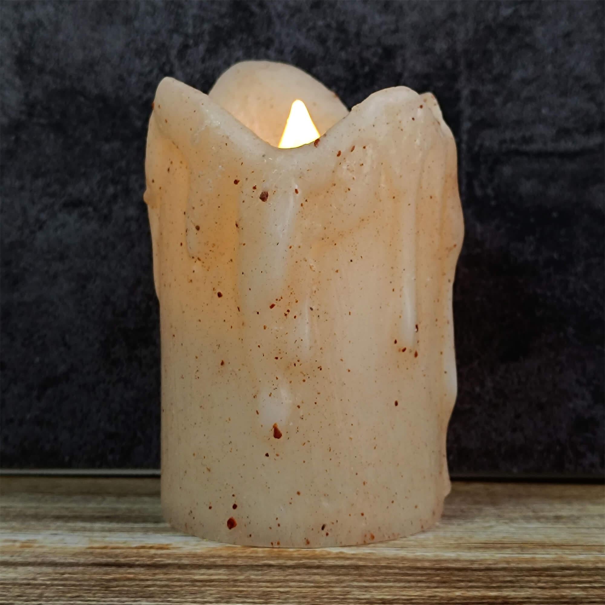 Dripping Wax LED Candles, Flameless Pillar Candles, Set of 3, Battery Operated, Flickering Real Wax Effect, Home Decor, Mother's Day Gift