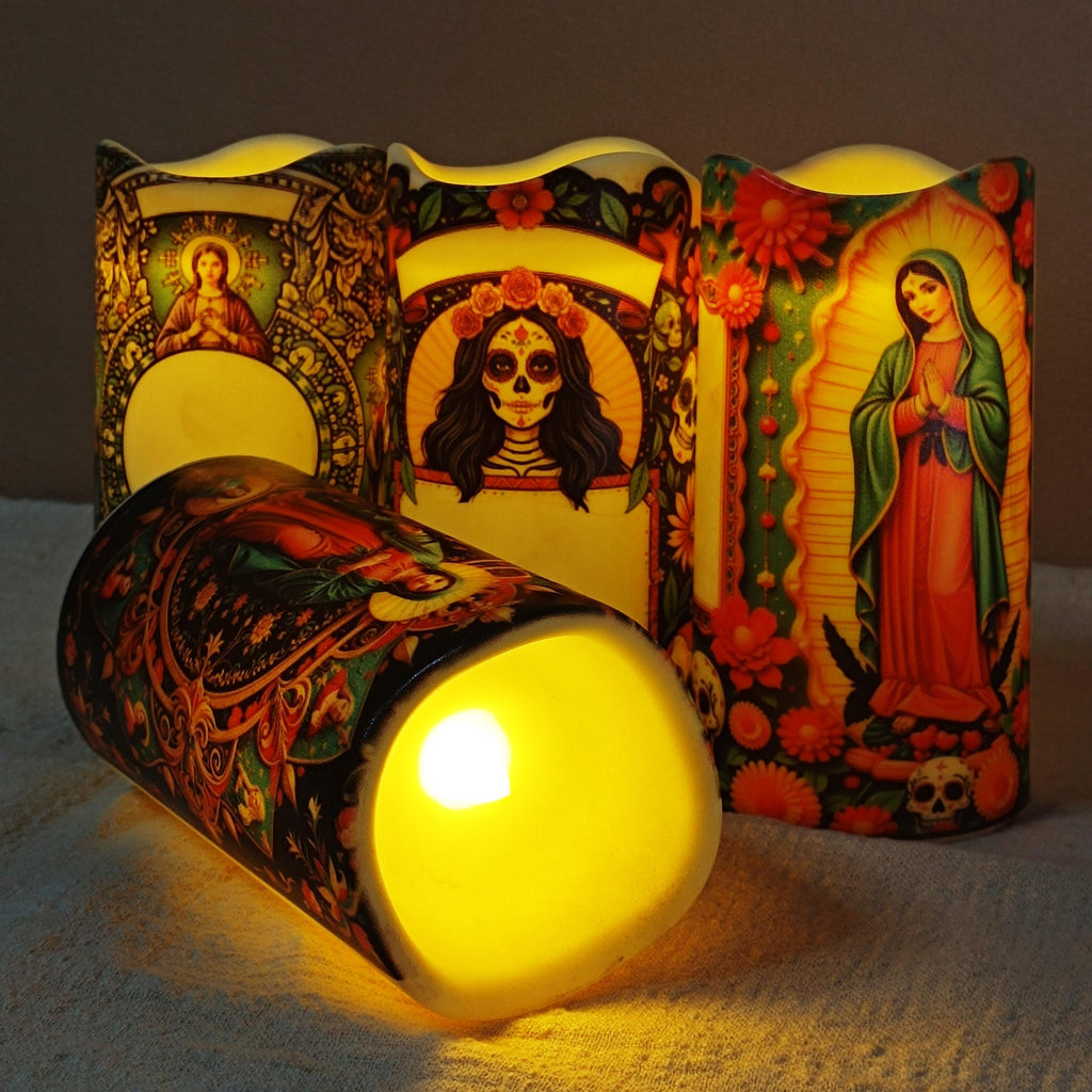 Personalized Prayer LED Candle: Custom Photo Memorial Gift with Remote
