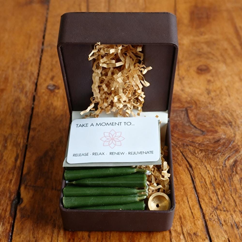 Olive Green Meditation Candles 25/30pcs, 2.5 Inch Hand-Dipped Beeswax Taper Candle Home Decor Christmas Gift for Her