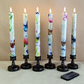 10" Butterfly Flameless Taper Candles 6-Pack Battery Operated LED Gardon Decor Flameless Taper Candle Sticks Flower Home Decor