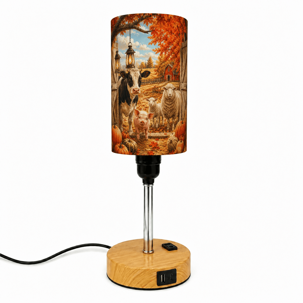 Farmhouse Pumpkin PLA Eco‑Friendly Touch Control Table Lamp🍂 3‑Color Dimmable Multi‑Function Bedside Lamp, Rustic Autumn Home Decor Gift