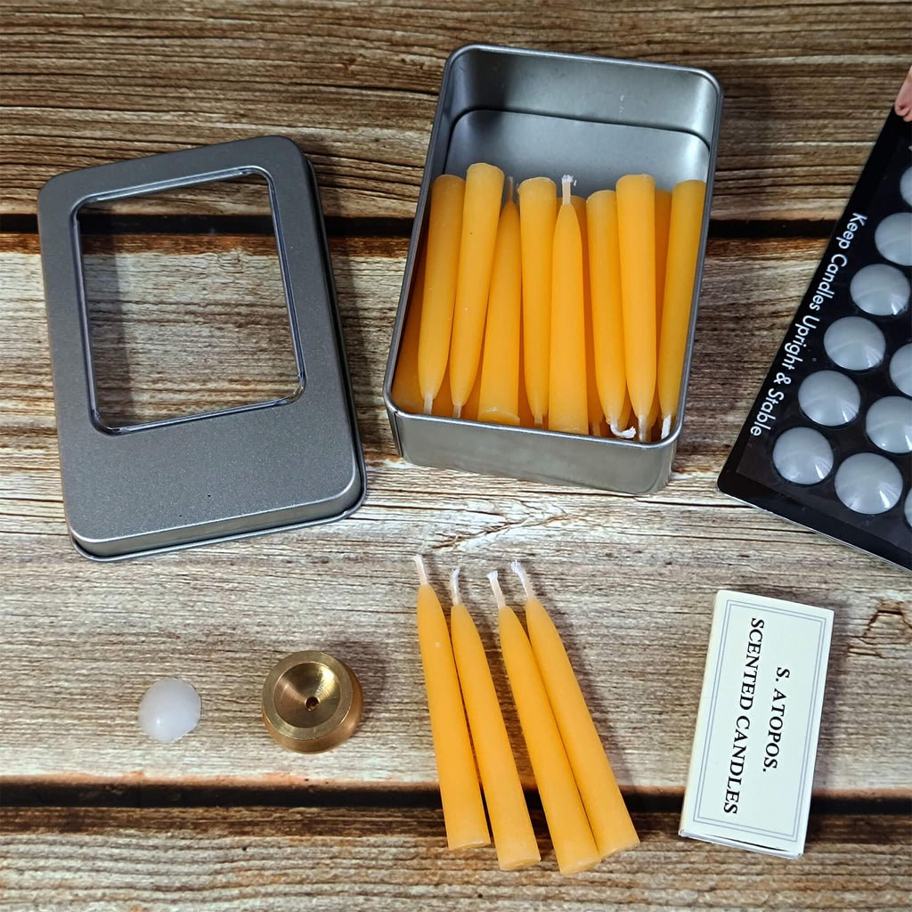 Meditation Beeswax Candle, 25pcs Per Box, Intention Candle, Manifestation Candle, Handmade Prayer Candle, Gift for Mother's Day