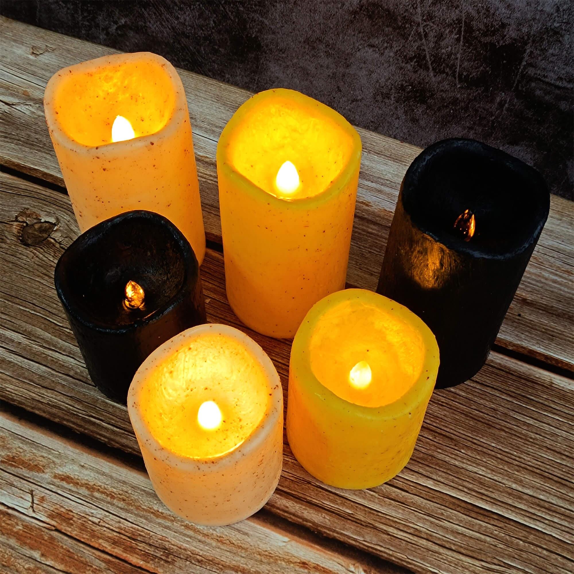 Wavy Flickering LED Flameless Candle, Pillar Battery Operated Candle, Dripless Candles, Rustic Candles, Home Decor, Gift for Christmas