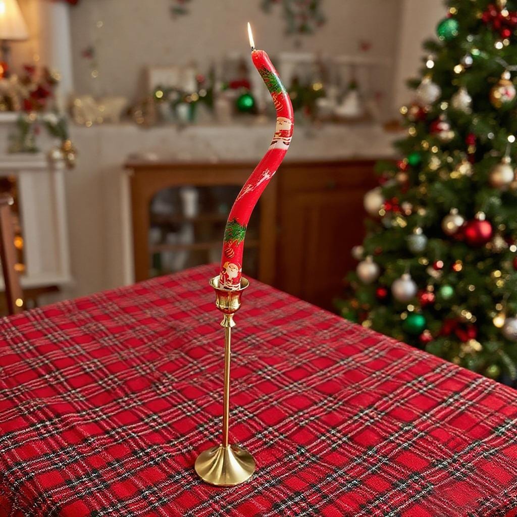 Christmas Spiral Taper Candles,Festive Decorative Unscented Paraffin Twisted Candle for Christmas Decor Party Gift