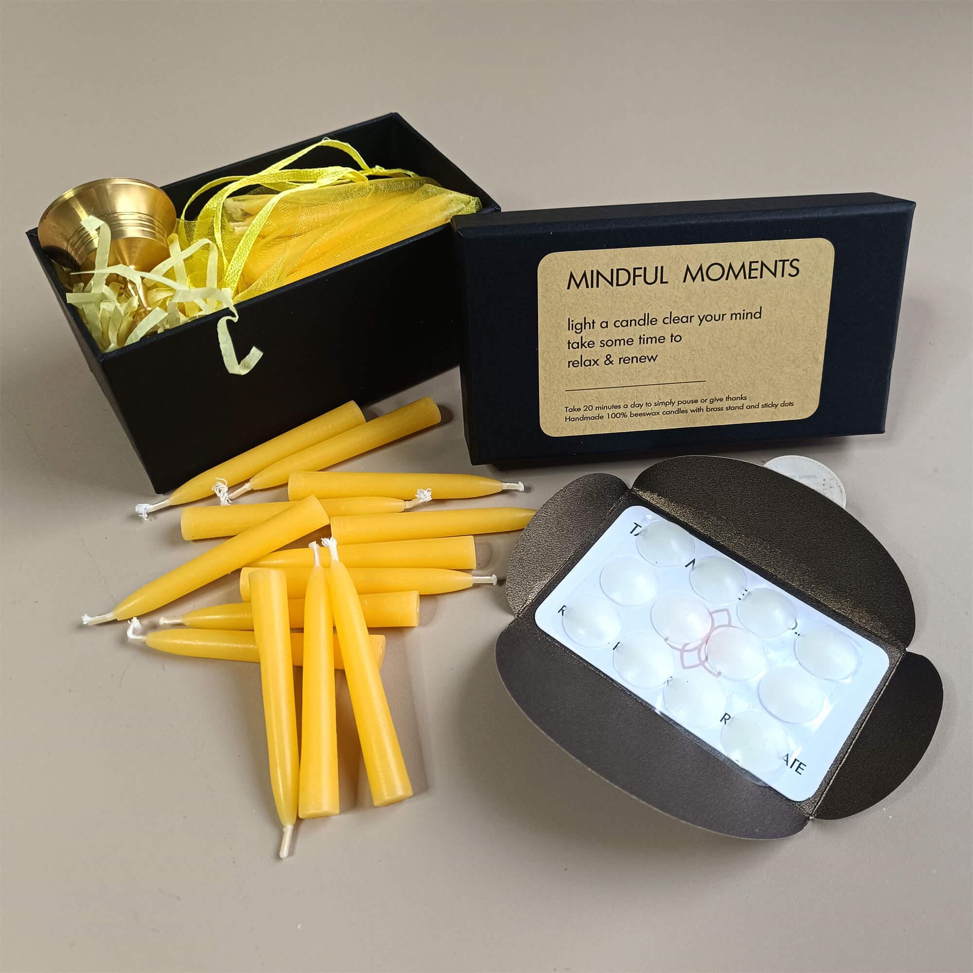 Hand-Dipped Beeswax Taper Candle Set: Meditation Gift