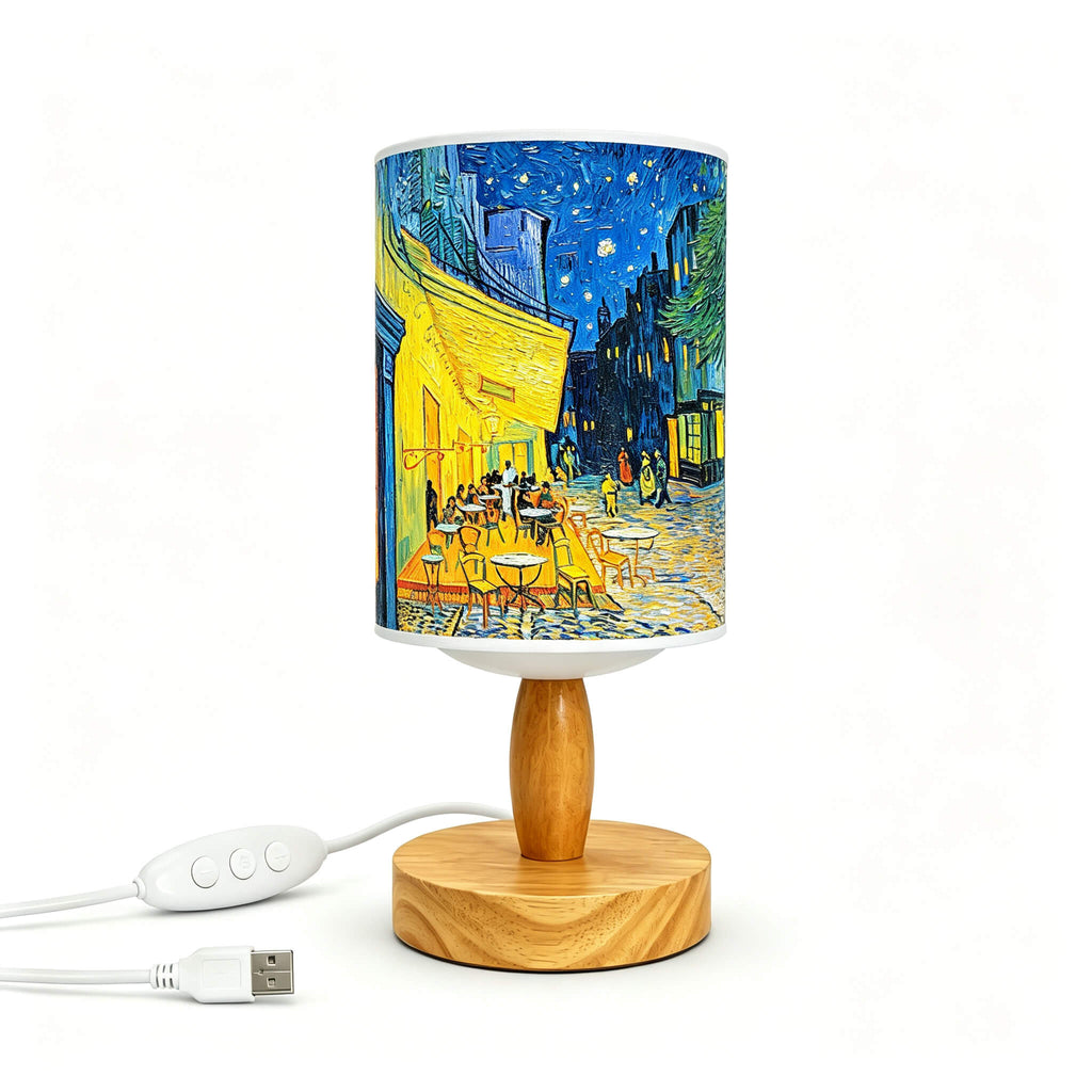 Van Gogh Irises PLA Eco‑Friendly Table Lamp ✨ Button Dimmable Art Bedside Lamp, Aesthetic Impressionist Home Decor Gift