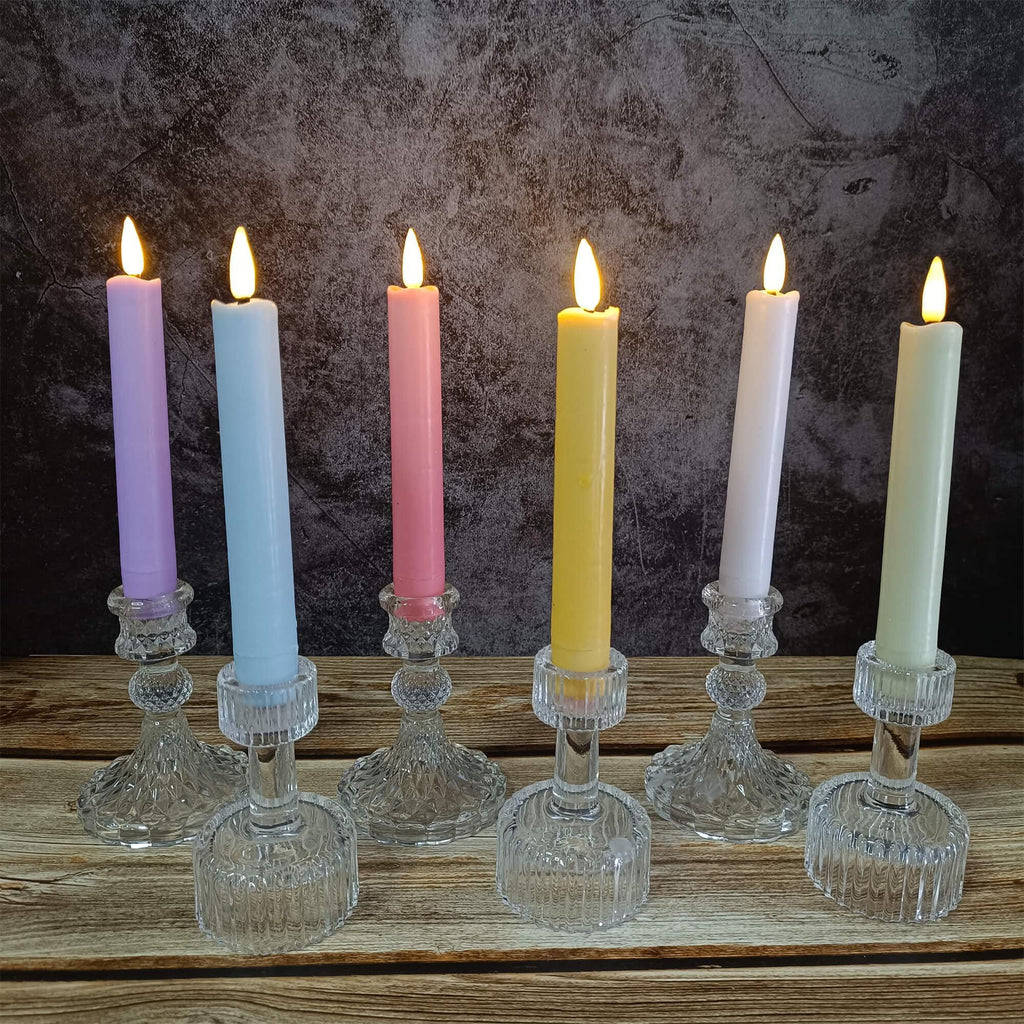 6.3 Inch Color LED Candles, Flameless Candles, Dinner Candles, Battery Powered with Timer, Mother's Day Gift