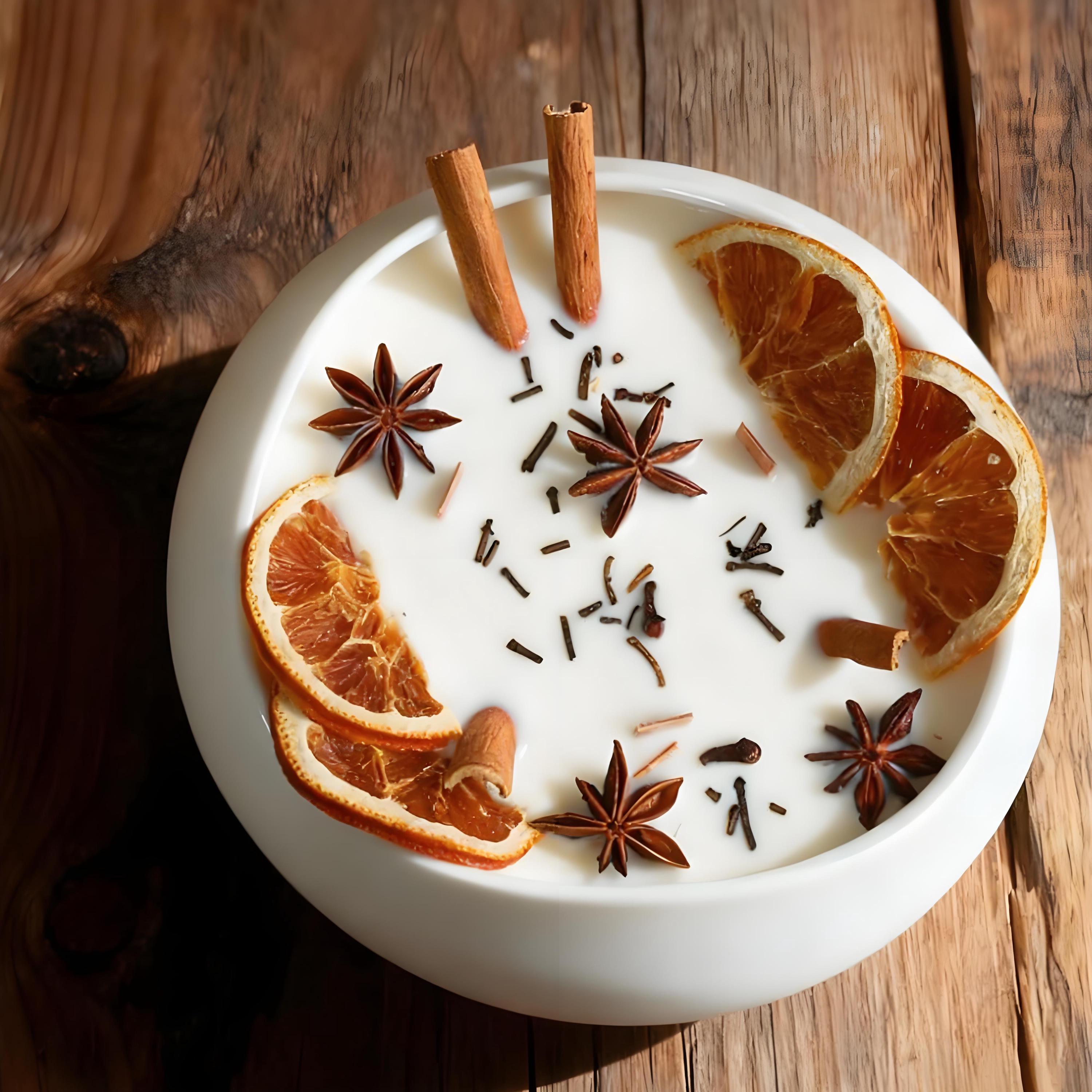 Cinnamon Orange Spice White Ceramics Bowl Candle, Wood Wick Soy Scent Candle Fall Decor, Halloween Witches Candle Christmas Gift for Her