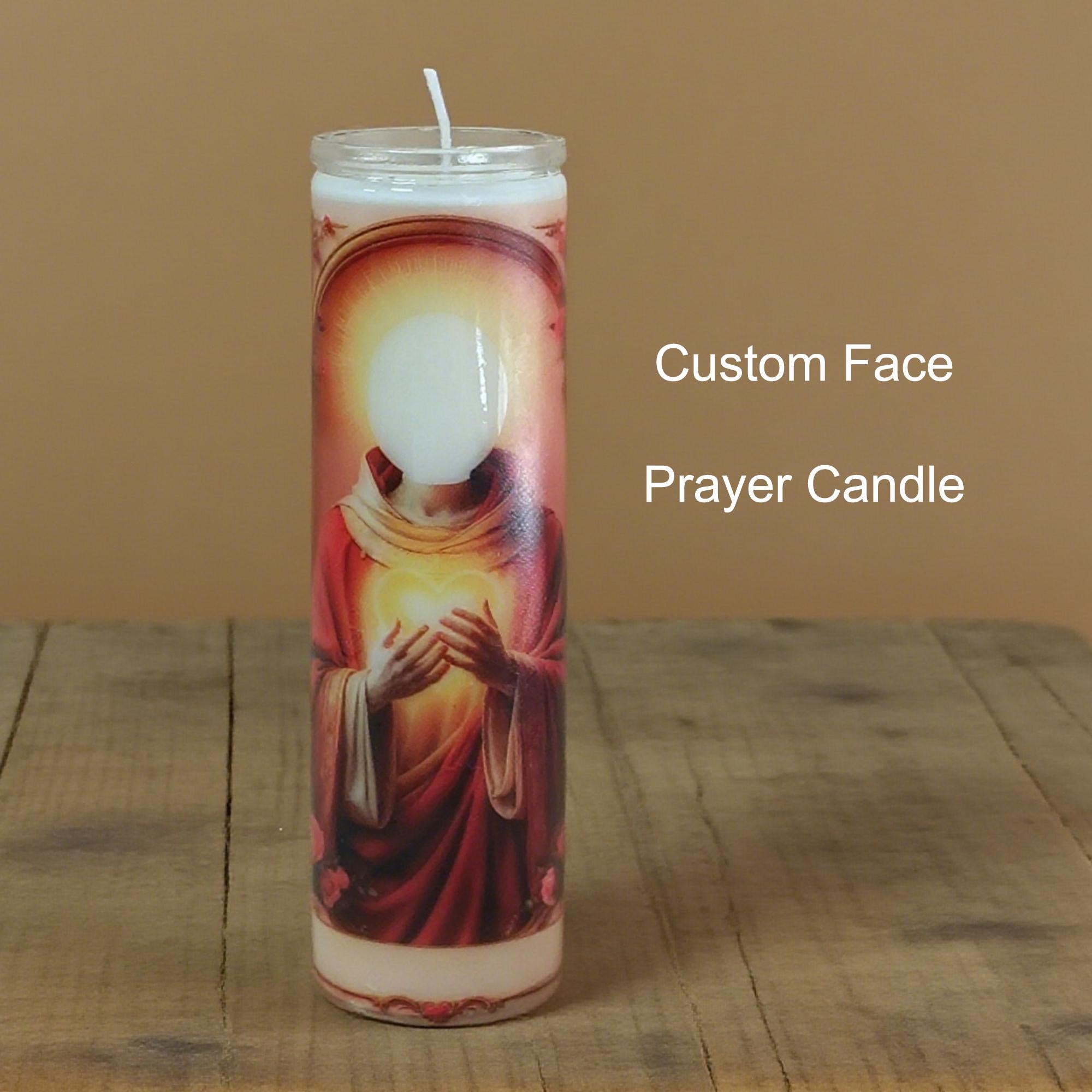 Custom Face Prayer Candle, Personalized Photo Candle, Novelty Birthday Gift, No Scent, Celebrity Memorial Candle