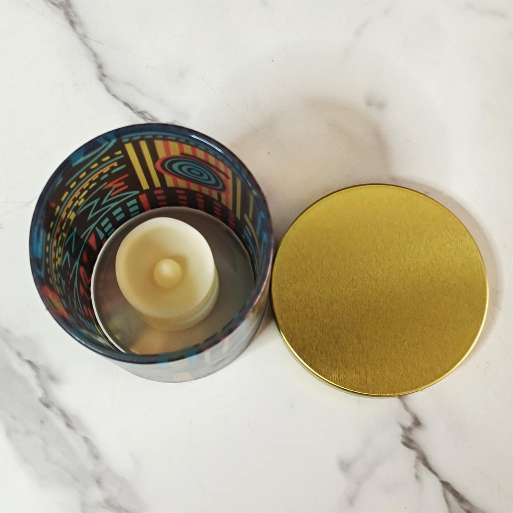 Van Gogh Glass Night Light,Starry Night LED Art Lamp,Flameless Tea Light Holder,Home Decor Retro Decor Dinner