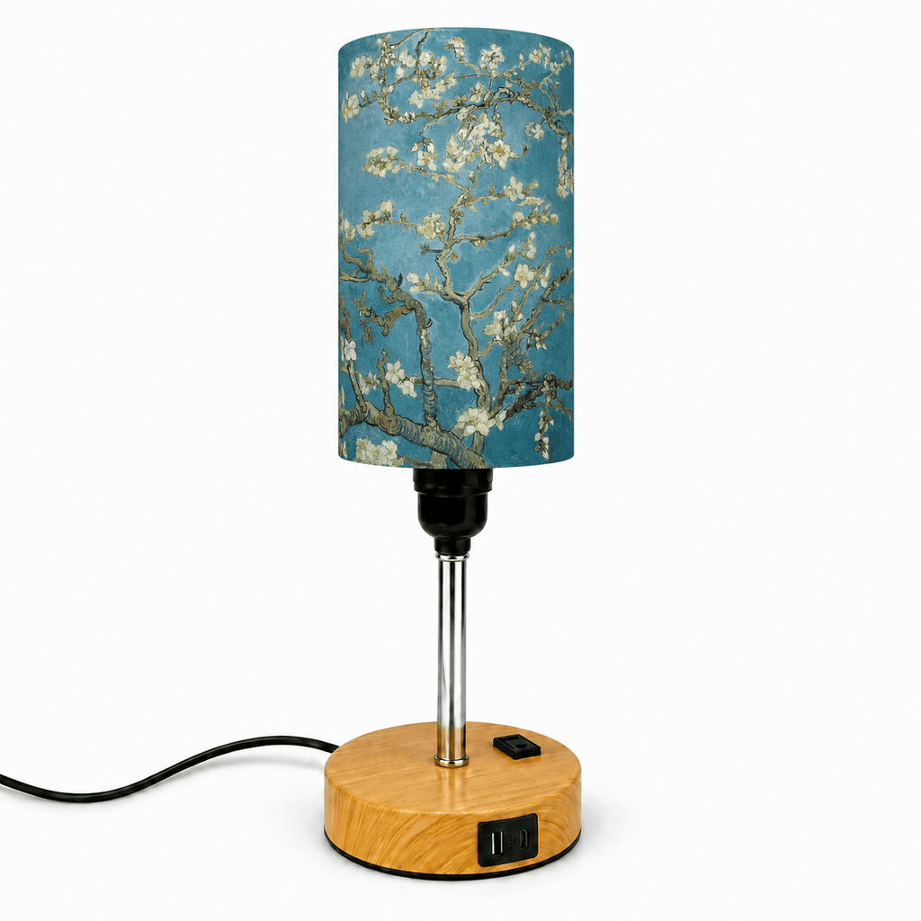 Van Gogh Sunflowers PLA Eco‑Friendly Touch Control Table Lamp🎨 3‑Color Dimmable Multi‑Function Bedside Lamp, Classic Art Home Decor Gift