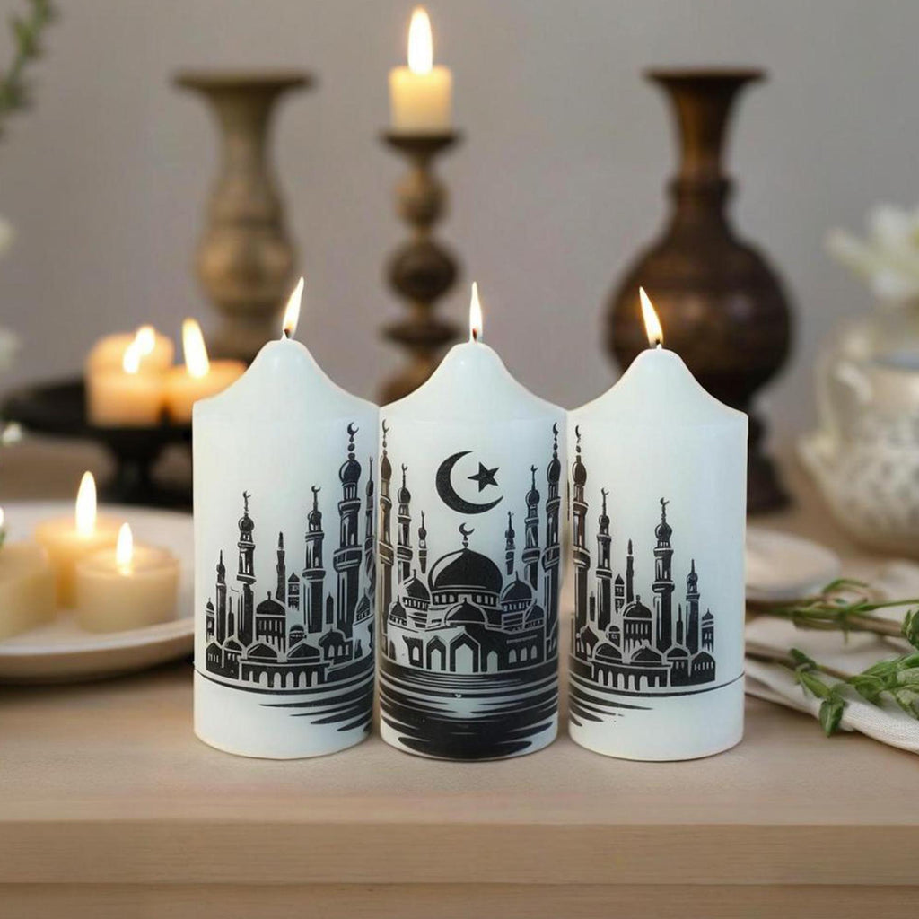 Personalized Islamic Candle: Custom Arabic Calligraphy, Ramadan Eid Gift