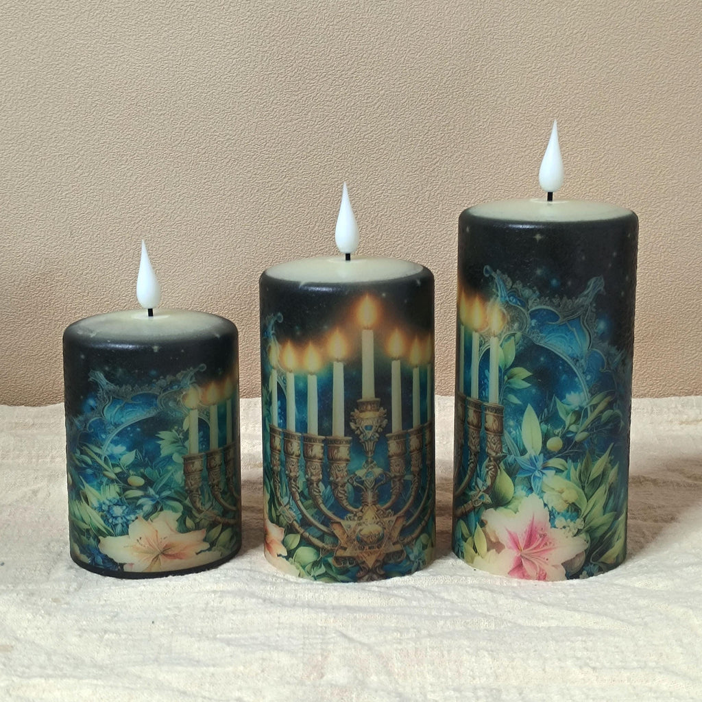 Shabbat LED Candle Set: Flameless Jewish Ritual Candles with Remote