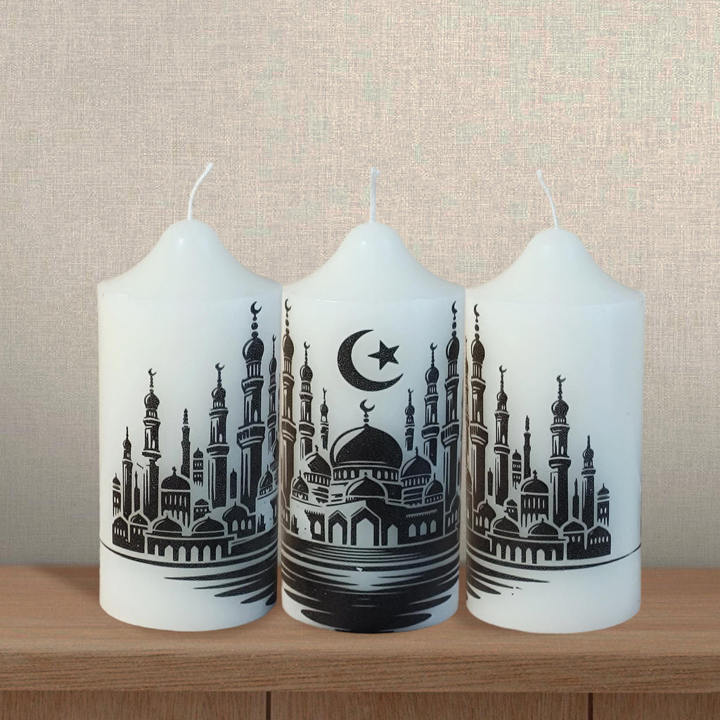 Personalized Islamic Candle: Custom Arabic Calligraphy, Ramadan Eid Gift