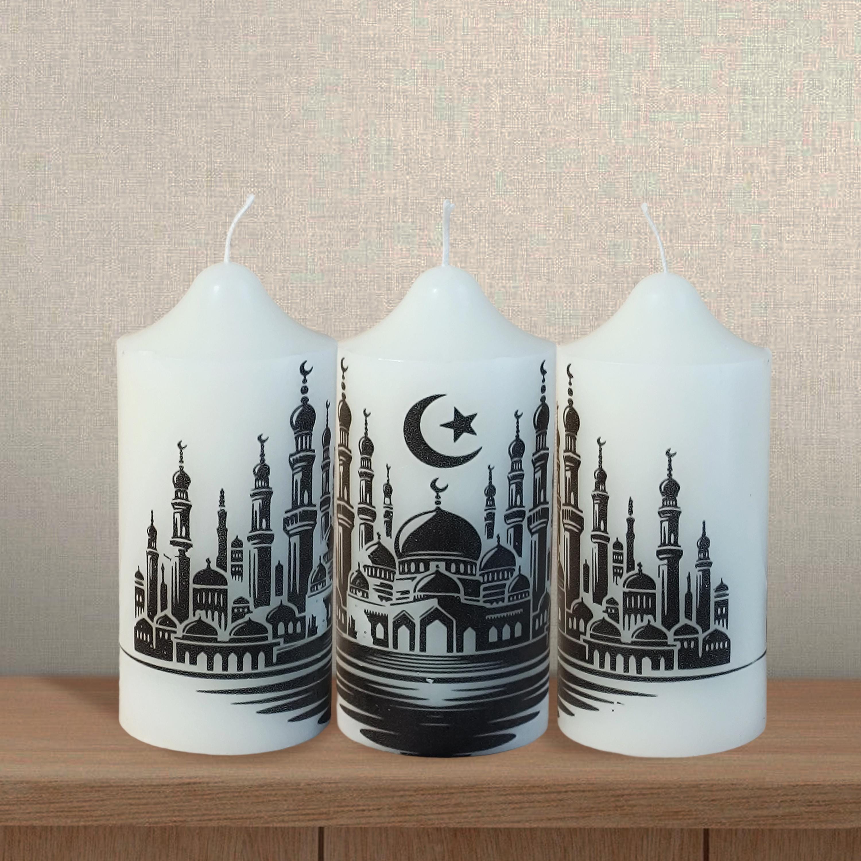 Personalized Islamic Candle: Custom Arabic Calligraphy, Ramadan Eid Gift
