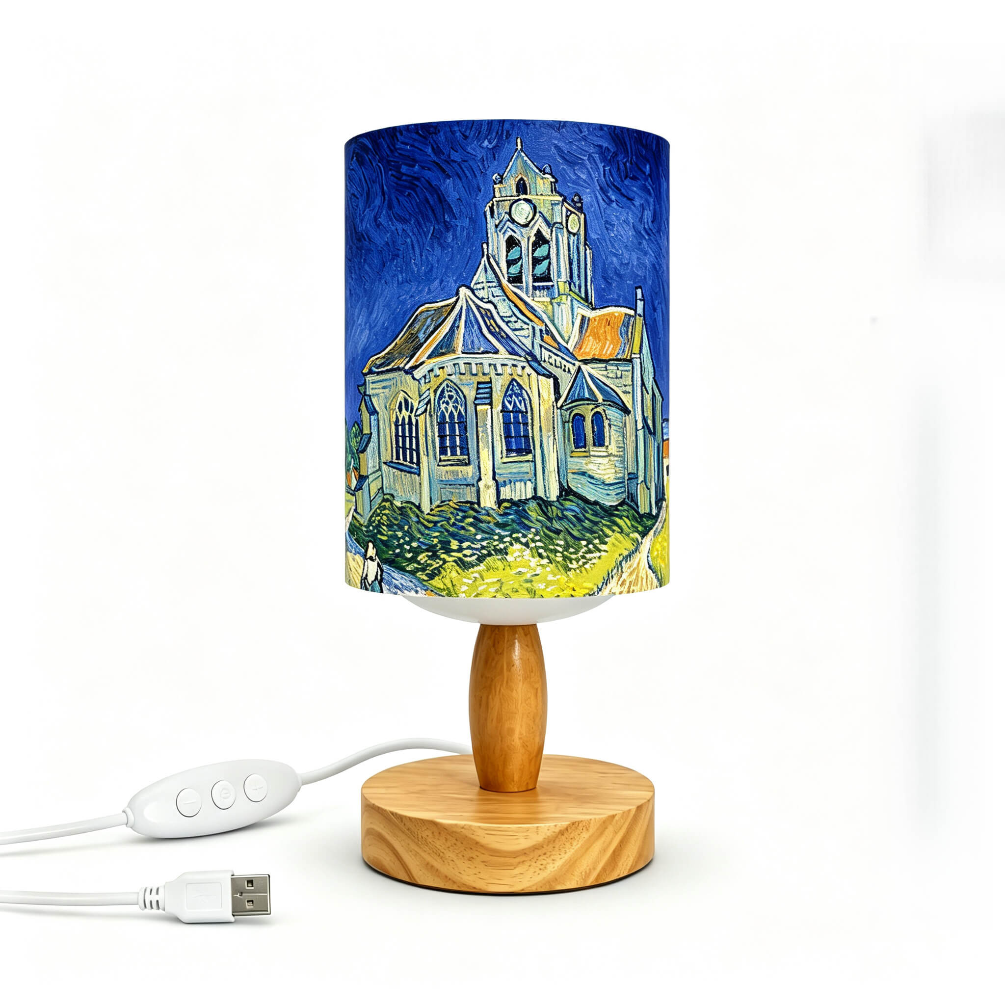 Van Gogh Irises PLA Eco‑Friendly Table Lamp ✨ Button Dimmable Art Bedside Lamp, Aesthetic Impressionist Home Decor Gift