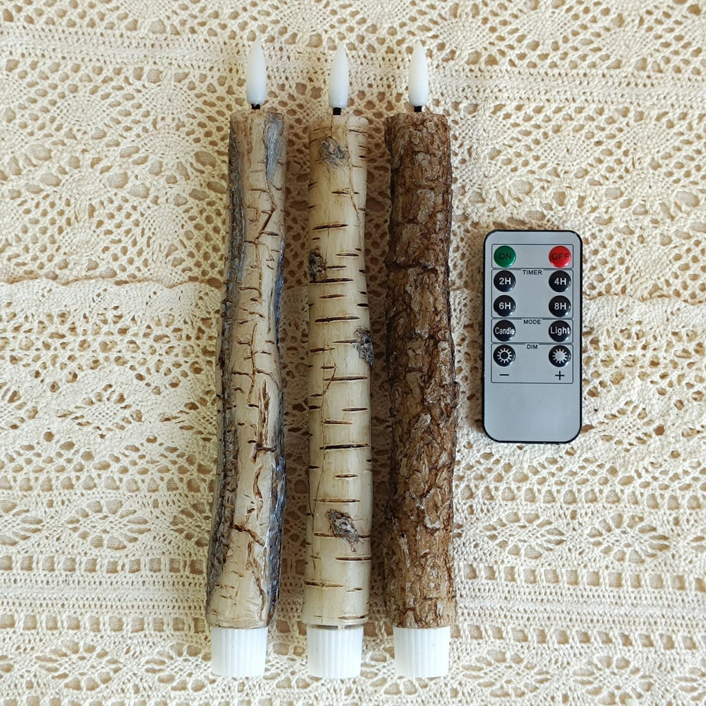 9.8 Inch Flameless Taper Candles,LED Battery Operated with Remote Control and Timer,Real Wax Taper Candles for Home Decor Christmas  Gift