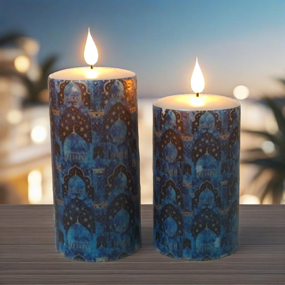 Eid Flameless Candles Set: Arabic LED Ramadan Decor with Remote