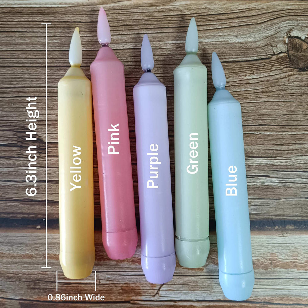 6.3 Inch Color LED Tape Candle, Flameless Candle, Decorative Candle, Battery Powered with Remote Control, Mother's Day Gift