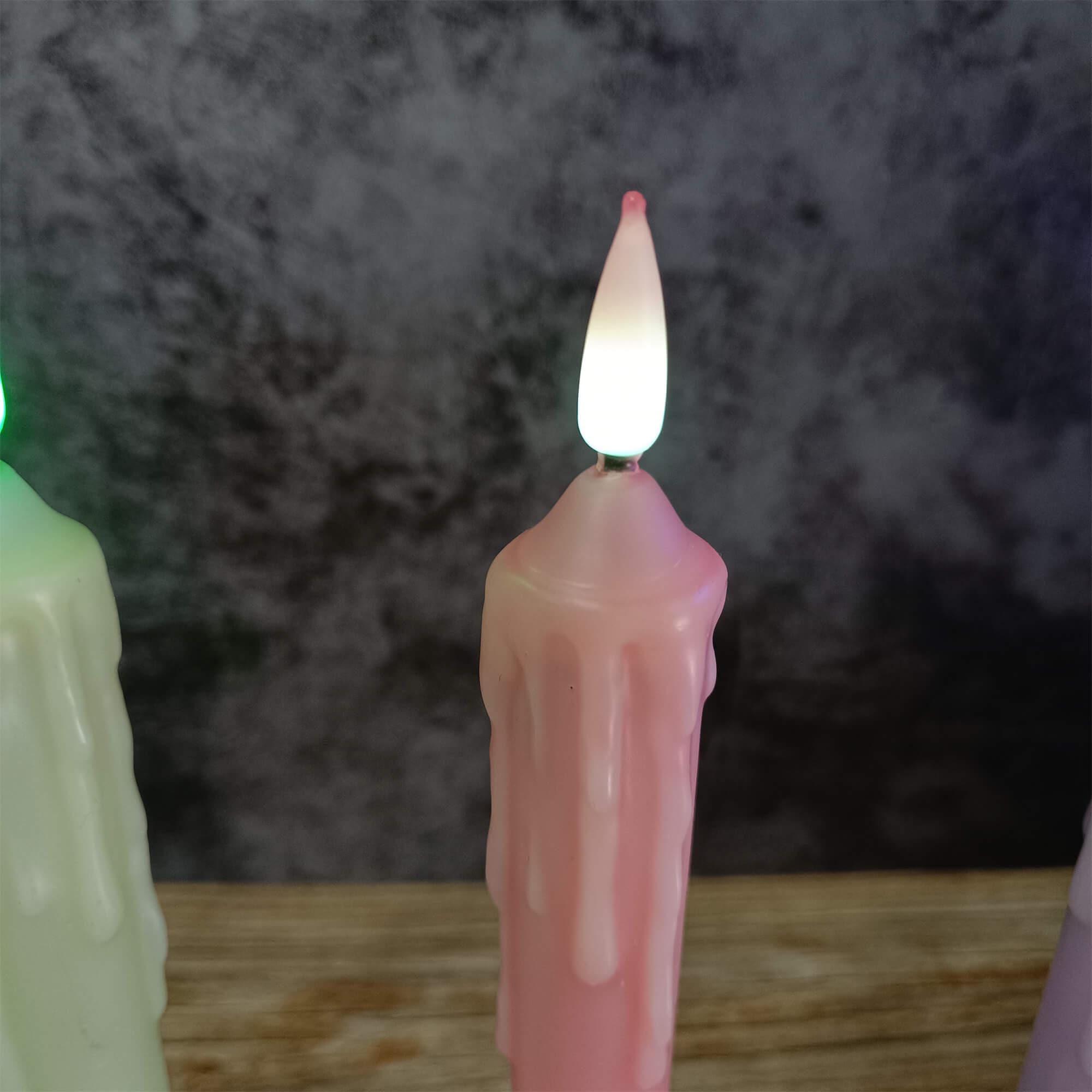 6.3 Inch Color LED Candles, Tears Flameless Candles, Battery Powered with Remote Control, Mother's Day Gifts, Home Decoration