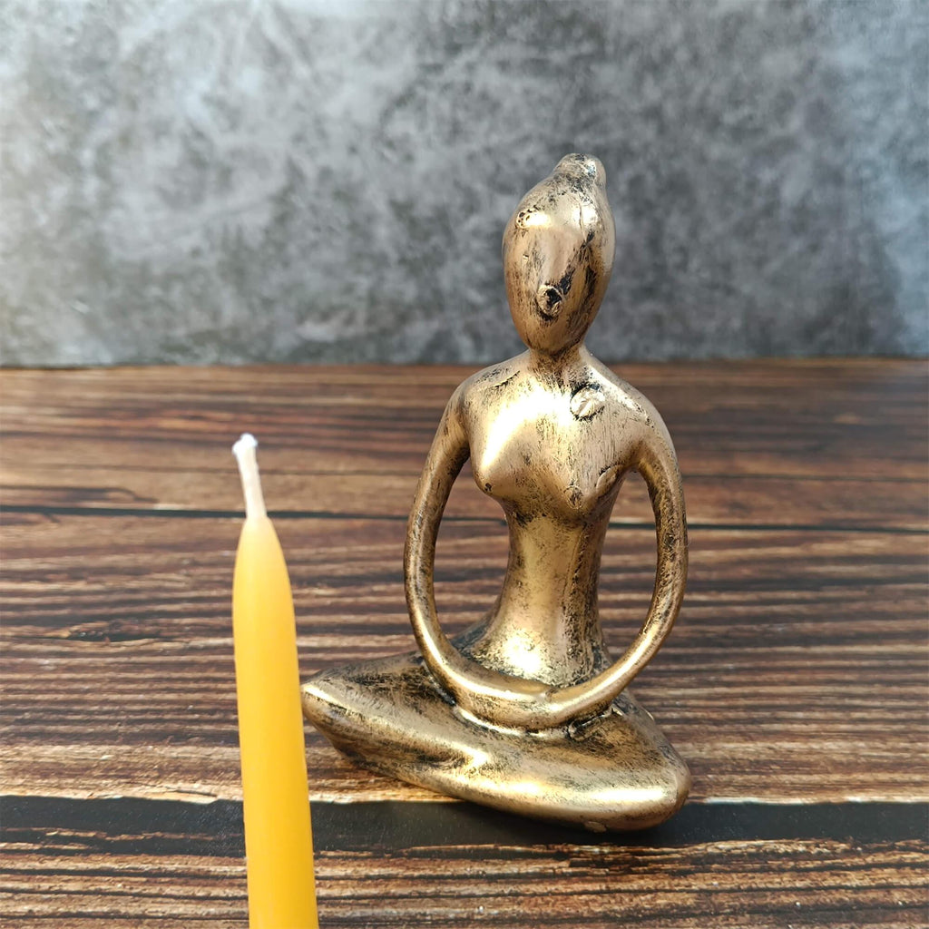 Hand-Painted Resin Yoga Statue: Serene Meditation Decor
