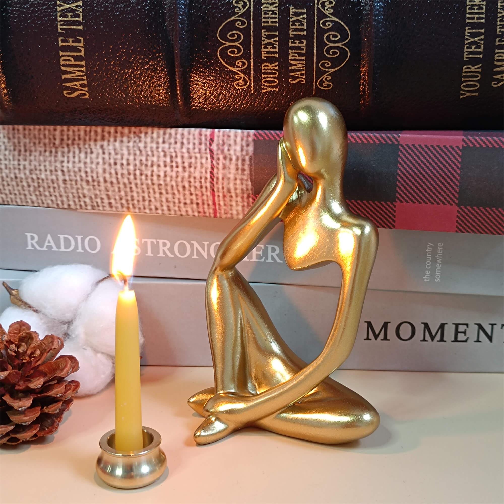 Resin Thinker Sculpture: Abstract Meditation Ornament, Home Decor