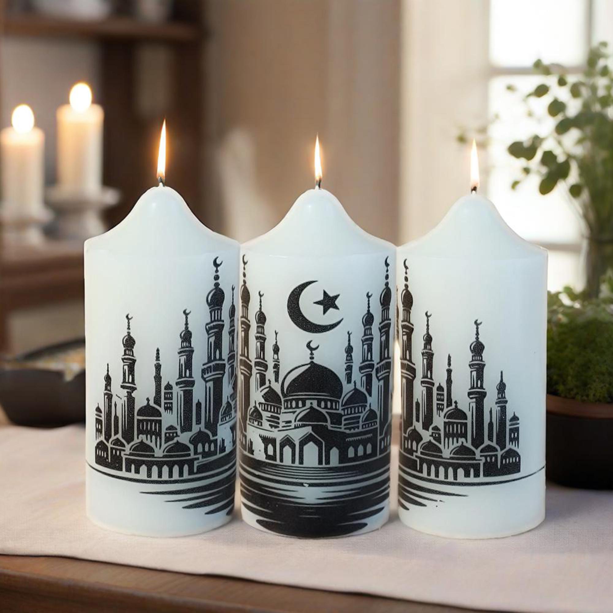 Personalized Islamic Candle: Custom Arabic Calligraphy, Ramadan Eid Gift