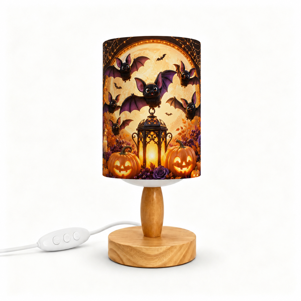 Cute Halloween Scarecrow PLA Eco‑Friendly Dimmable Table Lamp 👻 Button Control Bedside Lamp, Fall Pumpkin Seasonal Home Decor Gift