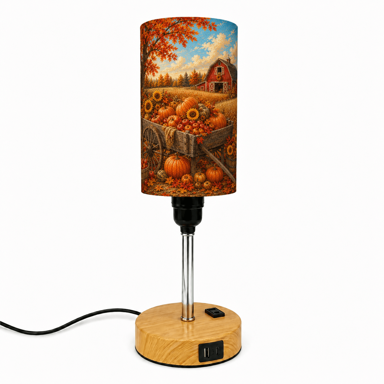 Farmhouse Pumpkin PLA Eco‑Friendly Touch Control Table Lamp🍂 3‑Color Dimmable Multi‑Function Bedside Lamp, Rustic Autumn Home Decor Gift