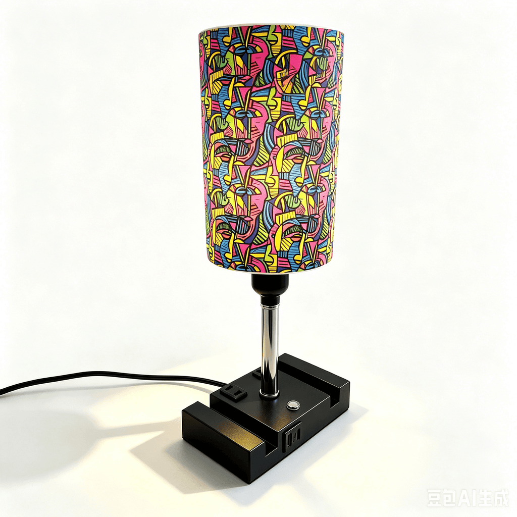 Picasso Abstract Art PLA Eco-Friendly Touch Control Table Lamp 🎨 3 Color Dimmable Multifunctional Table Lamp, Dual Phone Stand Bedside Desk Decor Gift