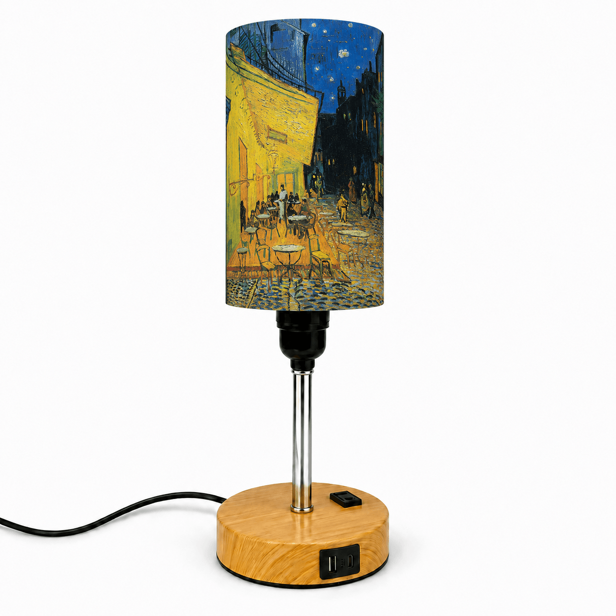 Van Gogh Sunflowers PLA Eco‑Friendly Touch Control Table Lamp🎨 3‑Color Dimmable Multi‑Function Bedside Lamp, Classic Art Home Decor Gift