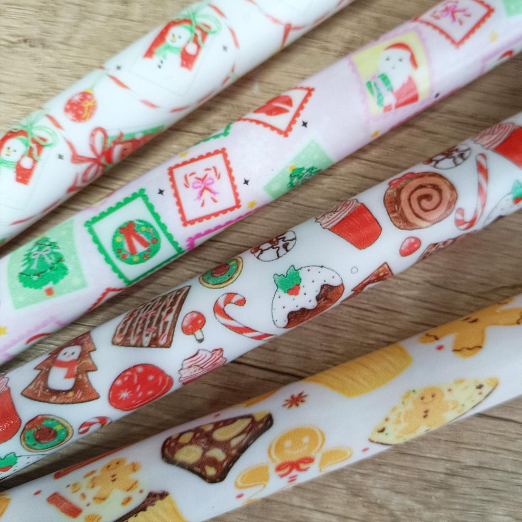 10" Christmas Flameless LED Taper Candles, Battery Timer Candles Gingerbread Man Snowman Christmas Party Decor Christmas Gift