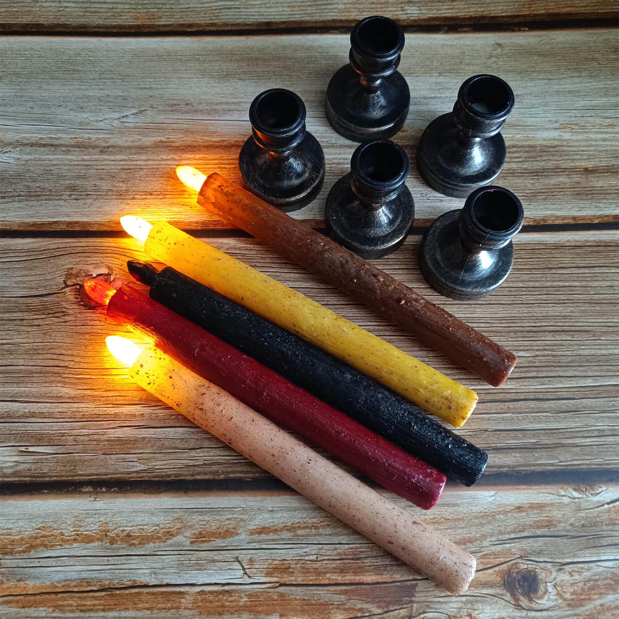 Vintage Flameless LED Candles, Long Taper Candles, Primitive Candles, Home Decor, Christmas Gift
