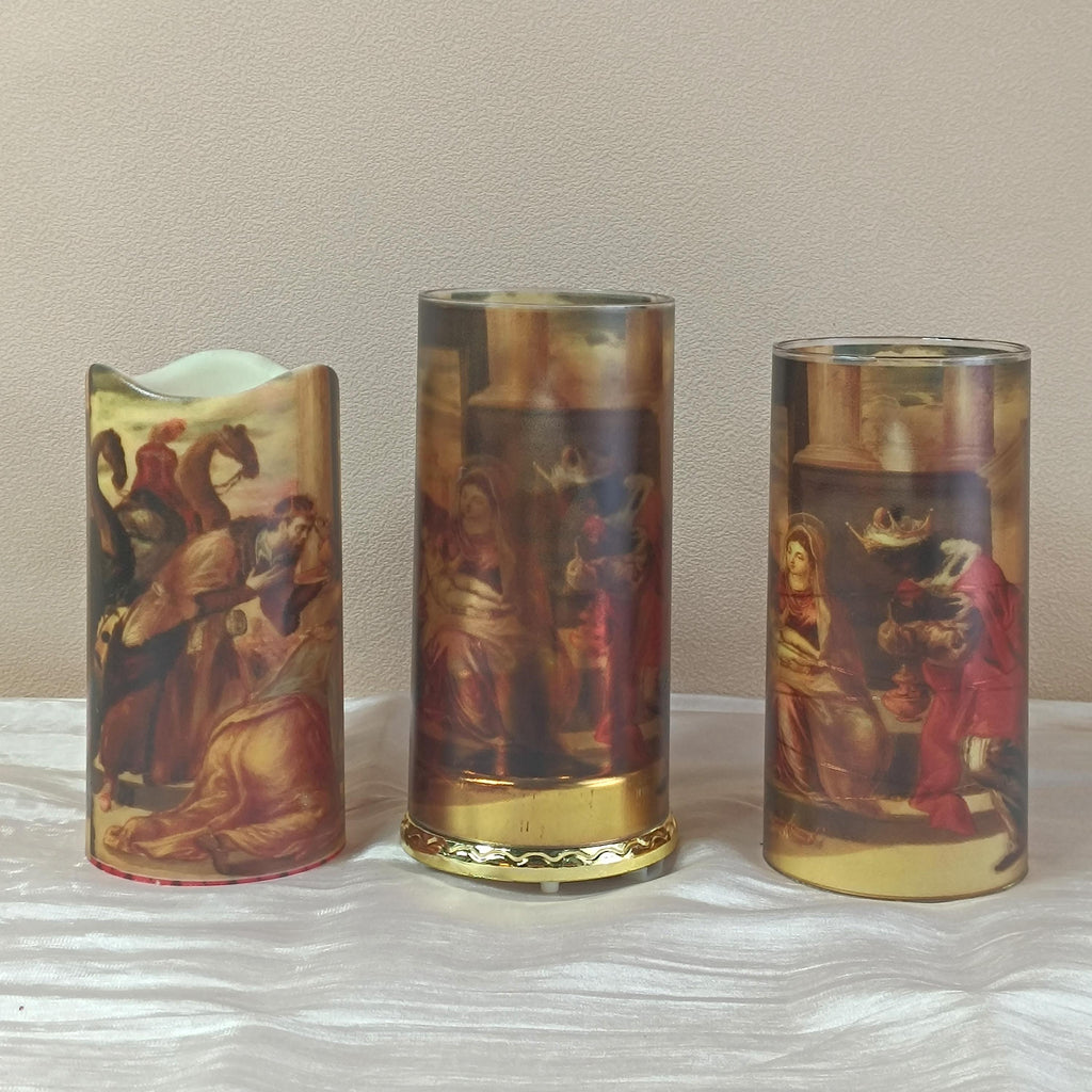 El Greco Art Flameless LED Candle Set: Spanish Renaissance Decor