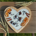 Orange Cinnamon Soy Candle in Heart Dough Bowl - Handmade Home Decor