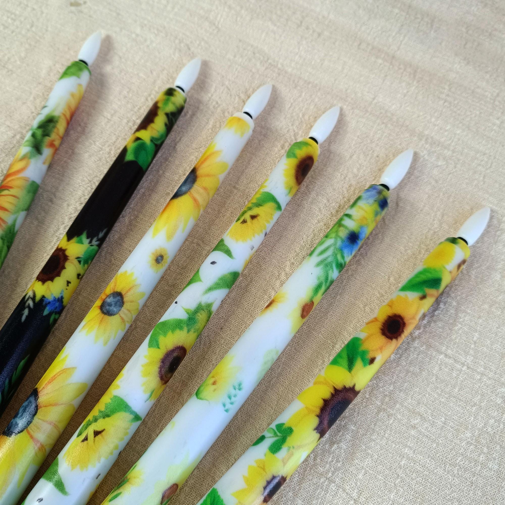 Sunflower Flameless Taper Candles Battery Operated LED Golden Bloom Decor Flameless Taper Candle Sticks Flower Home Decor