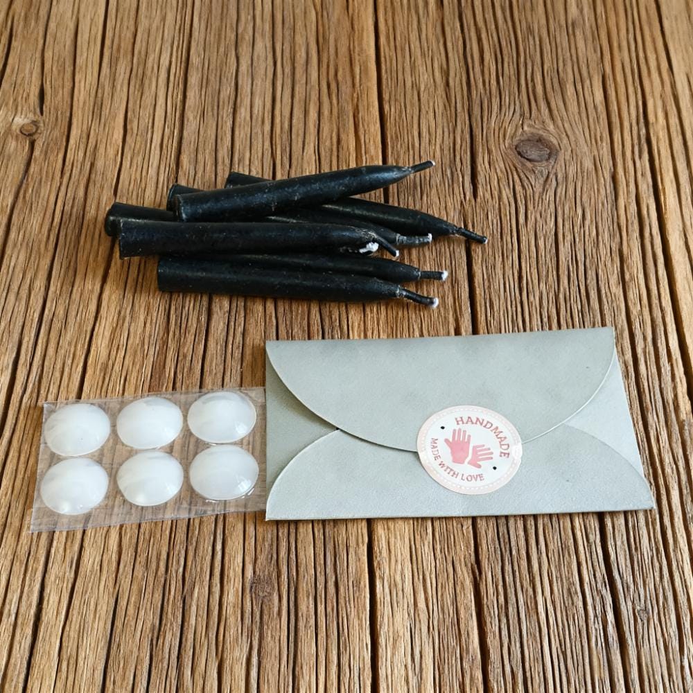 Black Spell Candles, 2.5 Inch Meditation Mini Candle, Hand-Dipped Beeswax Candle with Holder, Relaxation Cleaning Protection Gift