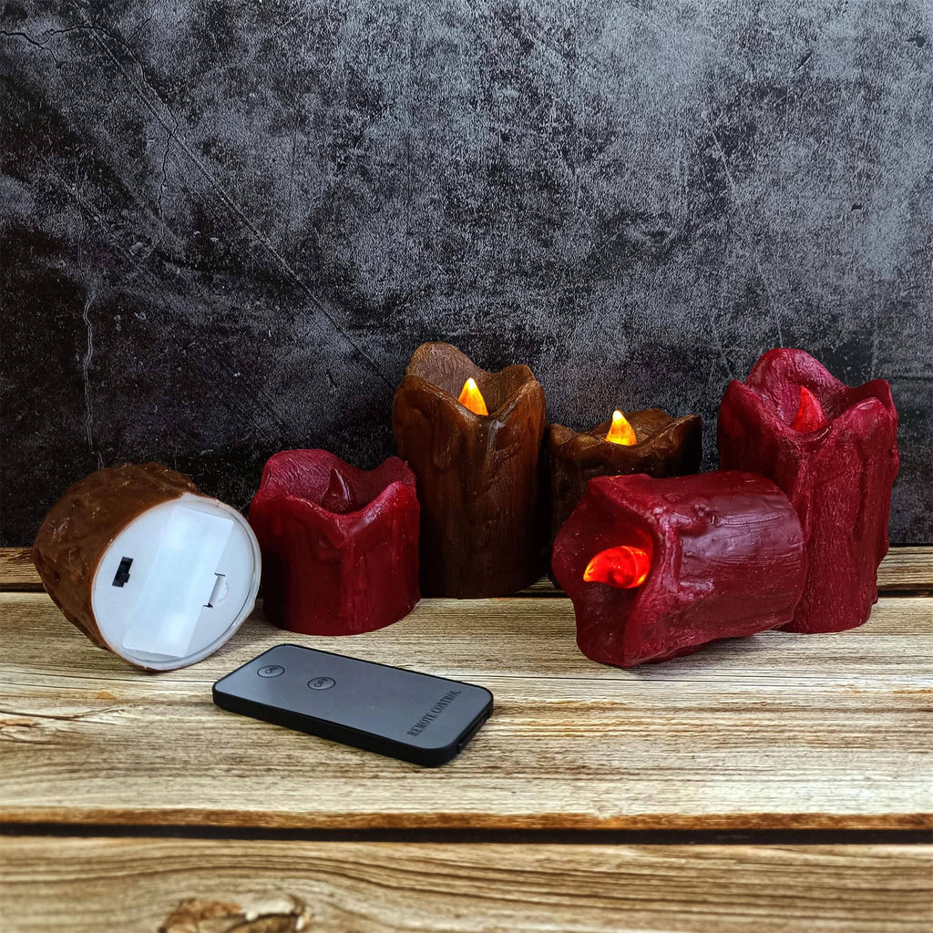 Dripping Wax LED Candles, Flameless Pillar Candles, Set of 3, Battery Operated, Flickering Real Wax Effect, Home Decor, Mother's Day Gift