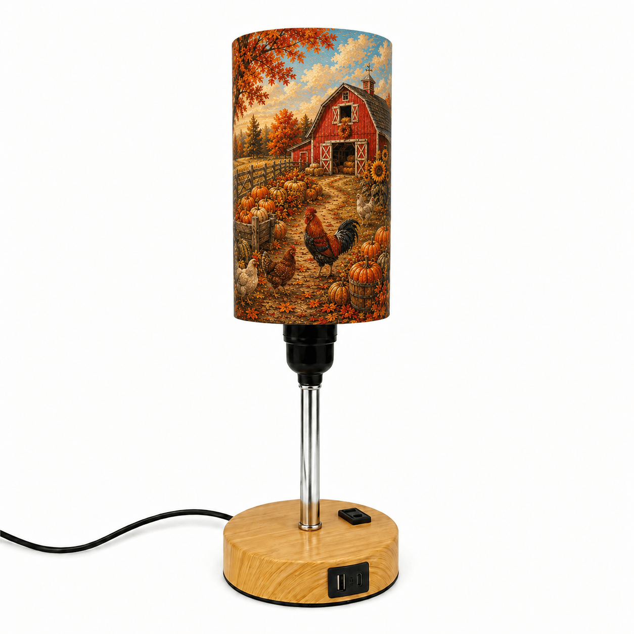 Farmhouse Pumpkin PLA Eco‑Friendly Touch Control Table Lamp🍂 3‑Color Dimmable Multi‑Function Bedside Lamp, Rustic Autumn Home Decor Gift