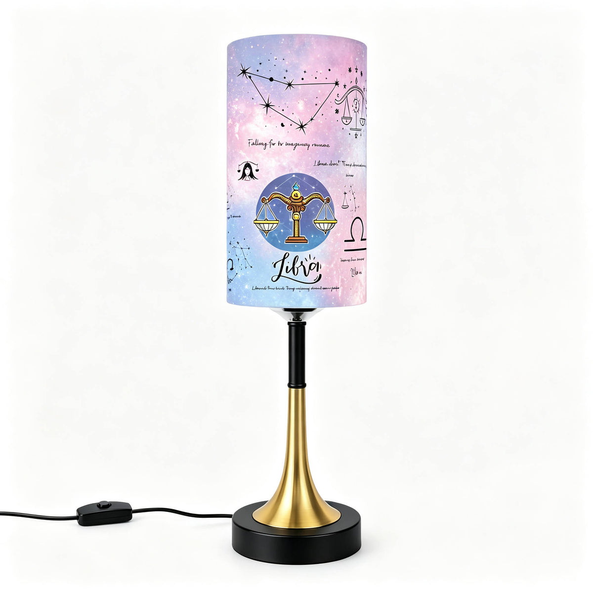Zodiac Sign PLA Eco-Friendly Table Lamp ♈ 3 Color Dimmable Button Control Lamp, USB Plug Celestial Astrology Decor Desk Lamp