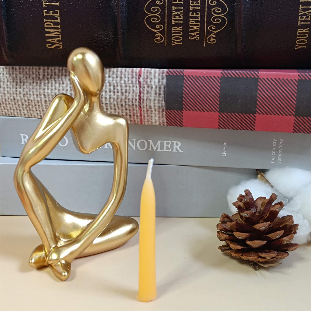 Resin Thinker Sculpture: Abstract Meditation Ornament, Home Decor