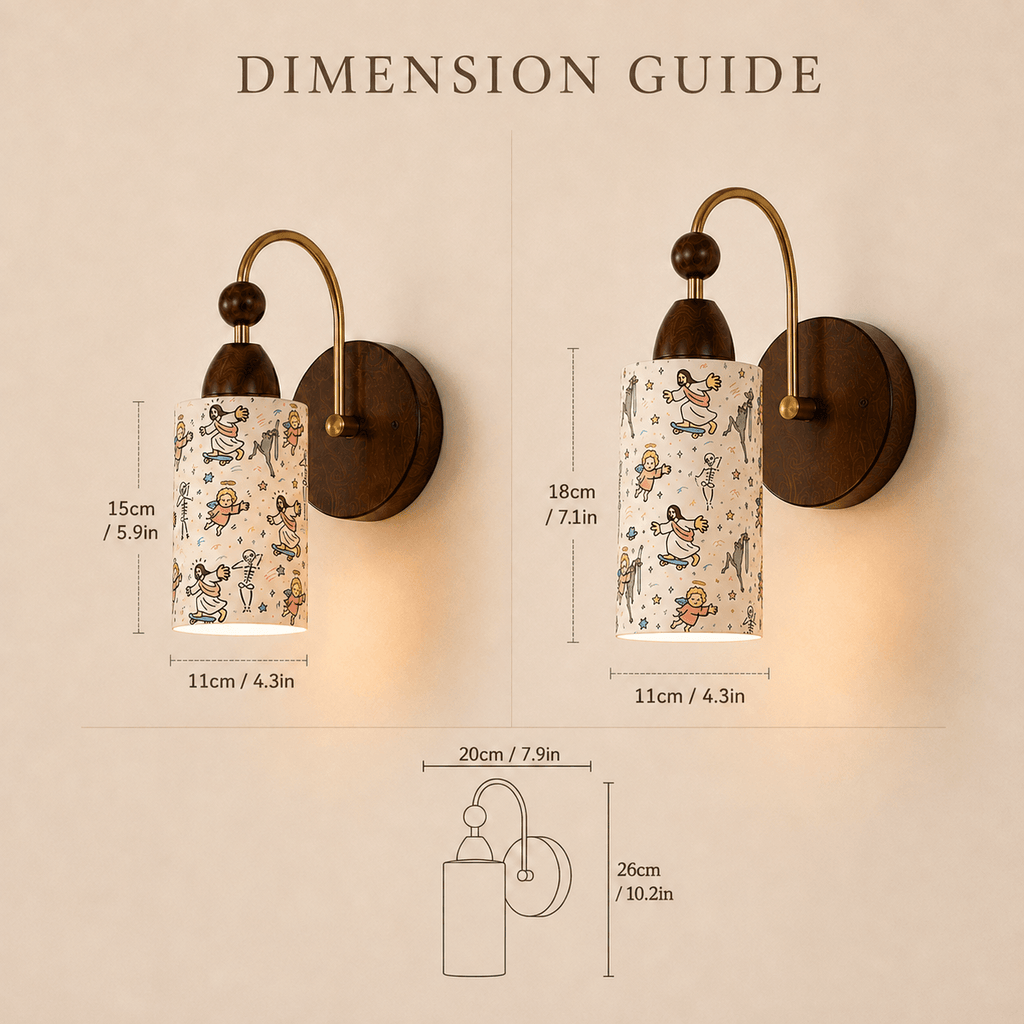 Playful Jesus‑Cupid PLA Wall Sconce 😇 Multi‑Scene Wall Lamp, 2 Size Options, Fun Art Decor Light