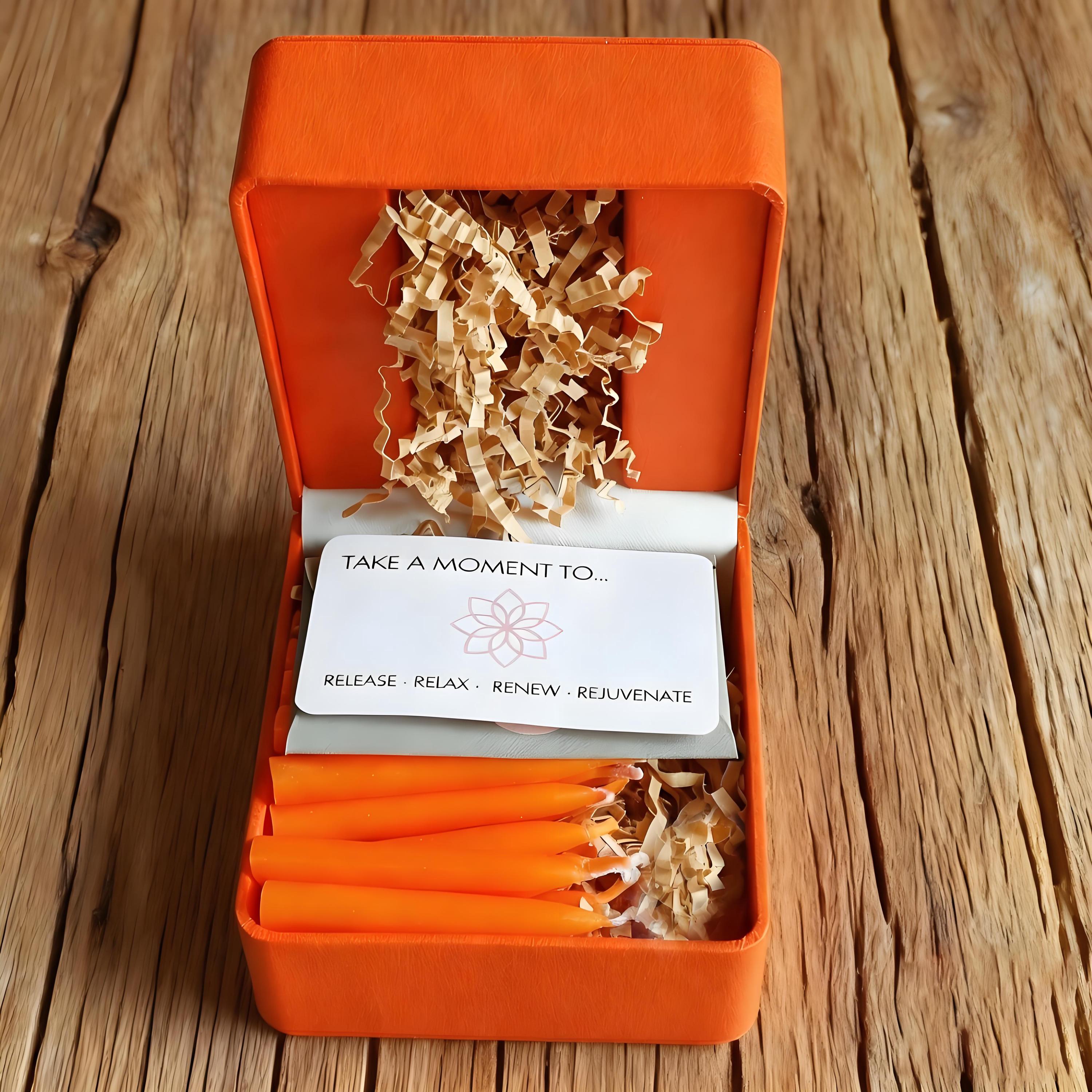 2.5 Inch Orange/White Beeswax Taper Candles 30pcs, Mini Ritual Candles Daily Meditation Votive Candles, Halloween Christmas Gifts