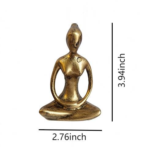 Hand-Painted Resin Yoga Statue: Serene Meditation Decor