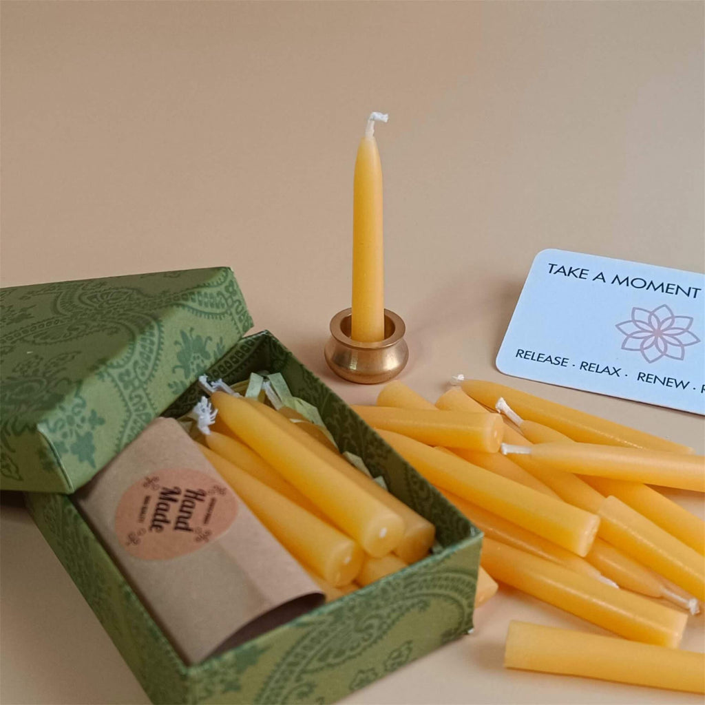 2.5 Inch Bulk Beeswax Candles, 15pcs, Meditation Candles, Church Candles, Handmade Candles, Altar Candles, Yoga Supplies, Mother's Day Gifts