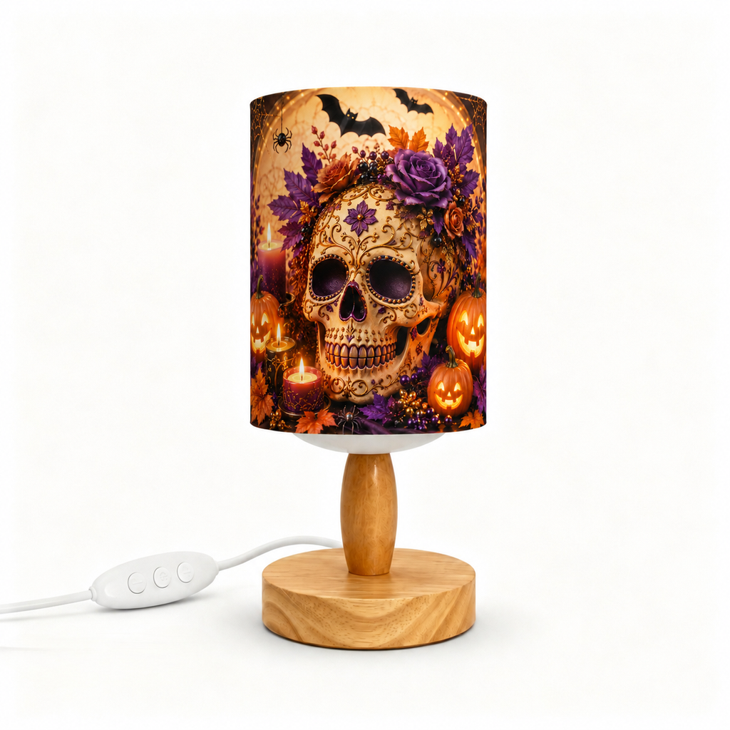 Cute Halloween Scarecrow PLA Eco‑Friendly Dimmable Table Lamp 👻 Button Control Bedside Lamp, Fall Pumpkin Seasonal Home Decor Gift