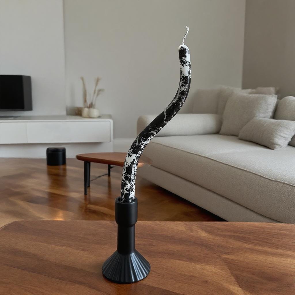 Twisted Art Taper Candle,Unscented Spiral Paraffin Candles,Smokeless,Flameless,Home Decor Wedding Dinner Halloween Decor