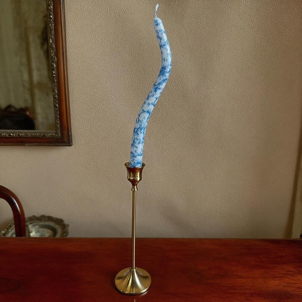 Twisted Art Taper Candle,Unscented Spiral Paraffin Candles,Smokeless,Flameless,Home Decor Wedding Dinner Halloween Decor